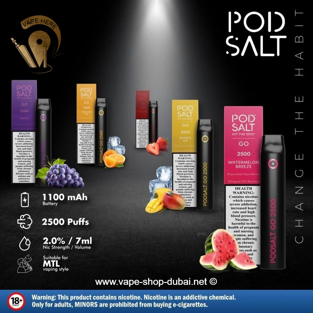 PS GO 2500 Disposable Vape Device (20mg) - Vape Here Store